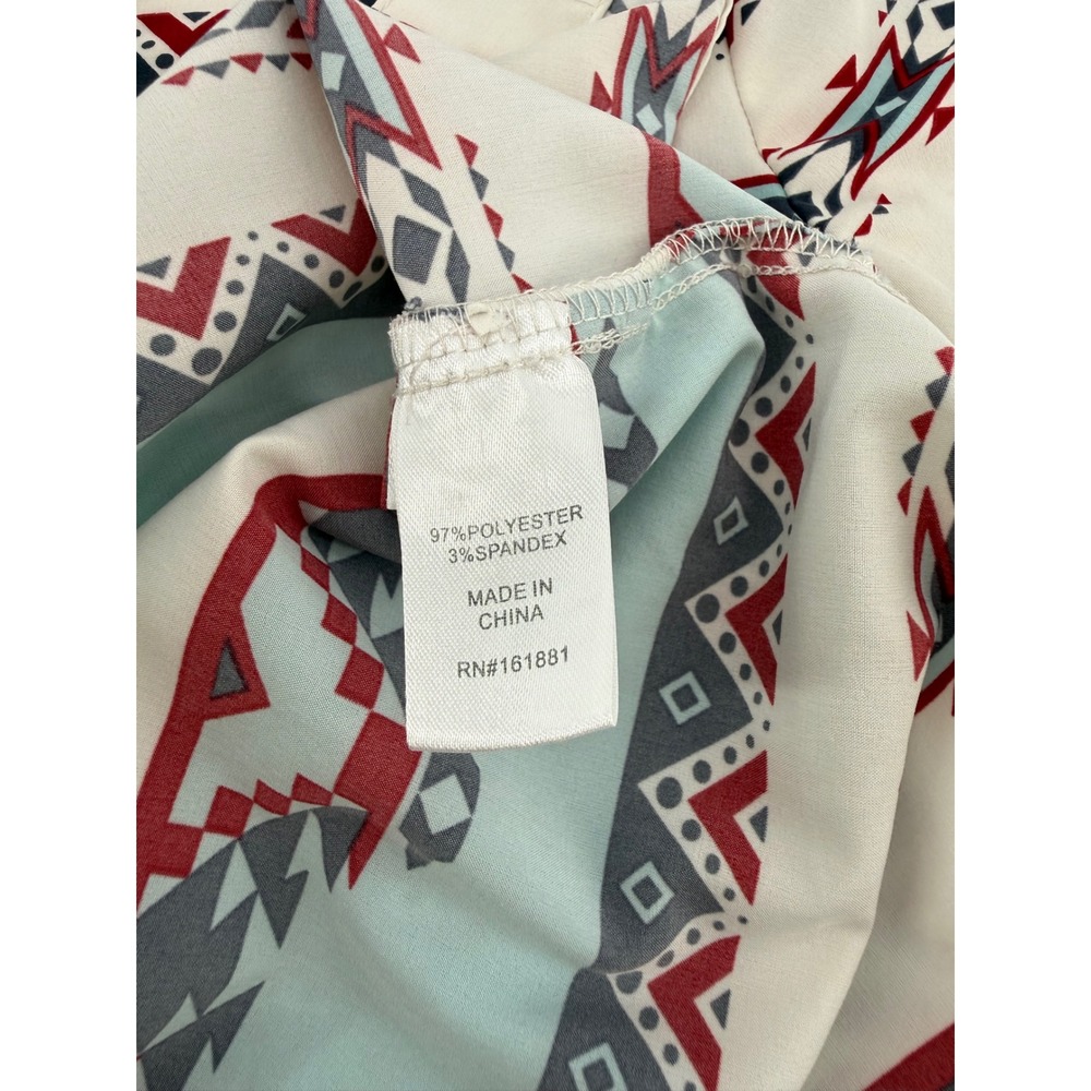 VSTR Mens Southwestern Tribal Print 4-Way Stretch Short Sleeve Button Down Shirt - Picture 3 of 7
